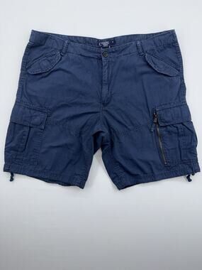 Chap's Mens Cargo Shorts Snap & Zipper Pockets Drawstring Cuffs Size 40